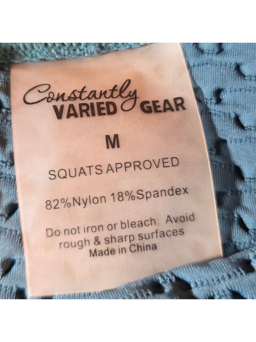 CVG Womens Blue Leggings Capris Textured M Nylon Spandex Blend Exercise Pants - Picture 4 of 7